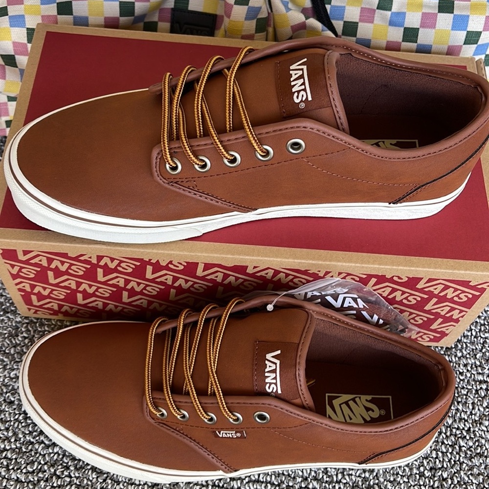 Vans Men’s Atwood (Leather)Brown/Marshmallow VN0A327LLYV Sneakers - Picture 3 of 16